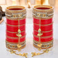 Tehzeeb Creations Bridal Bangle Set Wedding Punjabi chuda Designer chura CZ Stone Red Color choora Set for Women - Swadesiicart