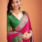 Anaita Magenta Silk Zari Weaving With Classic Patola Saree With Blouse