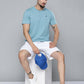 Alcis Men Blue Solid Slim Fit Gym T-shirt | Swadesiicart
