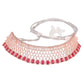 Saraf RS Jewellery Rose Gold-Polished & Red AD & CZ-Studded Contemporary Jewellery Set - Swadesiicart