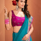 Anaita Teal Soft Silk Zari Weaving Work Saree With Blouse