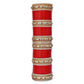 Tehzeeb Creations Bridal Bangle Set Red Golden & White Stone Chura Designer Fashion Choora Punjabi Chuda Set - Swadesiicart