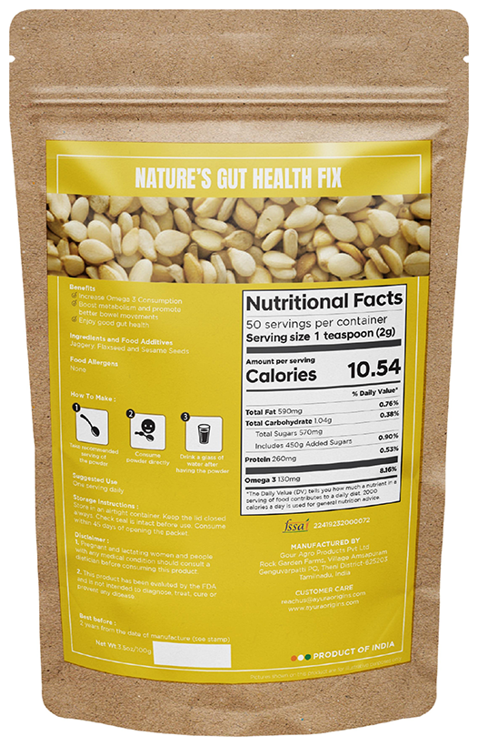 Ayura Origins Nature's Gut Health Fix Powder - Swadesiicart
