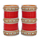 Tehzeeb Creations Bridal Bangle Set Red Golden & White Stone Chura Designer Fashion Choora Punjabi Chuda Set - Swadesiicart