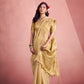 Anaita Beige Silk Tissue Zari Weaving Work Saree With Blouse Piece
