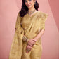 Anaita Beige Silk Tissue Zari Weaving Work Saree With Blouse Piece