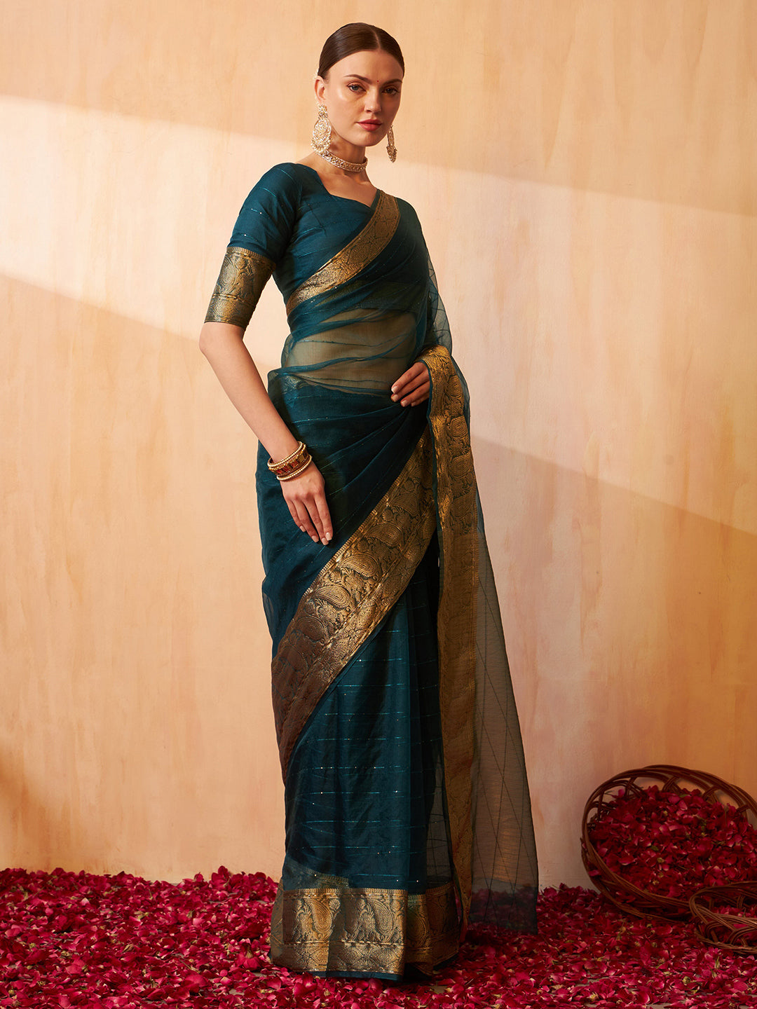 Kalini Woven Design Zari Banarasi Saree | Swadesiicart