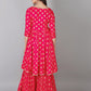 Kalini Women Pink Ethnic Motifs Printed Panelled Kurta with Sharara | Swadesiicart
