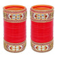 Tehzeeb Creations Bridal Bangle Set Designer Golden White & Red Stone Chuda Dulhan Wedding Choora Fashion Chura For Women - Swadesiicart