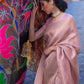 Mitera Lavender & Gold-Toned Woven Design Zari Silk Blend Banarasi Saree | Swadesiicart