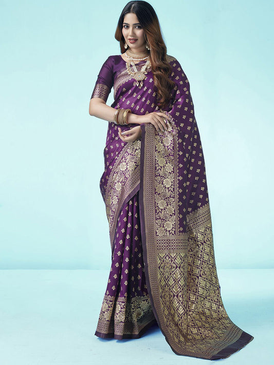 Kalini Ethnic Woven Design Zari Art Silk Banarasi Saree | Swadesiicart