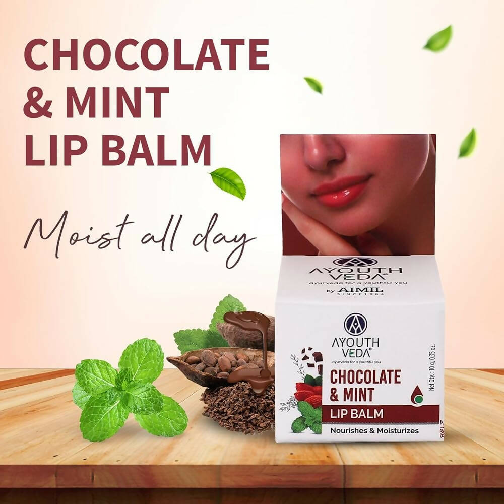 Ayouthveda Chocolate & Mint Lip Balm - Swadesiicart