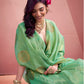 Anaita Sea Green Silk Tissue Zari Weaving Work Saree With Blouse Piece