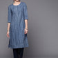 Biba Women Blue Pure Cotton Printed Straight Kurta - Swadesiicart