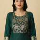 HERE&NOW Green Floral Yoke Design Gotta Patti Kurta - Swadesiicart