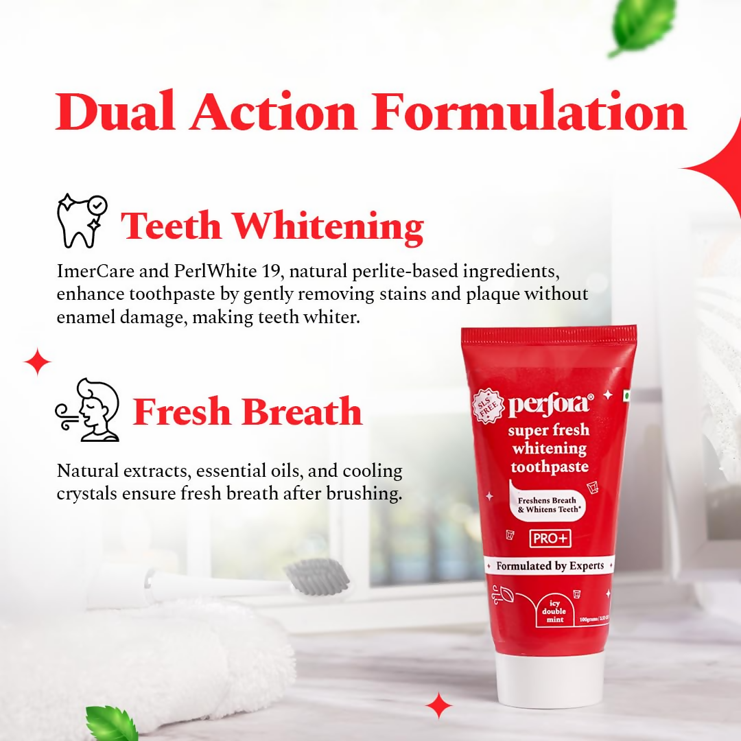 Perfora Super Fresh Whitening Toothpaste - Icy Double Mint - Swadesiicart