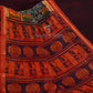 Shades of Dark Navy Blue With Orange Blouse Creeper Design Semi Chanderi Saree By Gayathri Reddy Designer Studio | Swadesiicart