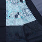 Shades of Sky Blue And Black Colour Floral Print Pure Mulmul Cotton Saree By Gayathri Reddy Designer Studio | Swadesiicart