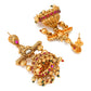 Aadita Gold-Toned Geometric Jhumkas Earrings - Swadesiicart