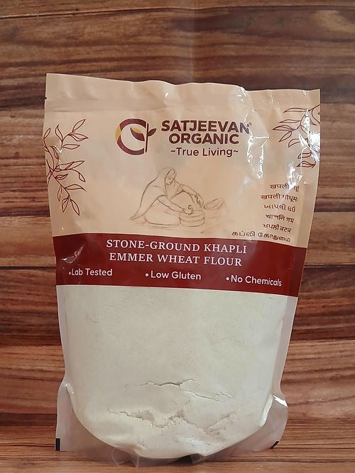 Satjeevan Organic Stone-Ground Khapli Emmer Wheat Flour - Swadesiicart
