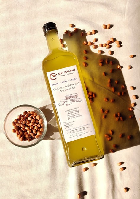 Satjeevan Organic Wood-Pressed Groundnut Oil - Swadesiicart