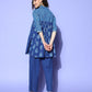 Ahalyaa Blue Pure Cotton Tunic & Palazzos Ethnic Co-Ords - Swadesiicart