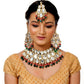 Tehzeeb Creations Back Meenakari Gold-Polished Multicolor Color Tika Earring Jewellery Set Uncut Big Faux Kundan Dibbi Kundan Choker Necklace Set | Swadesiicart