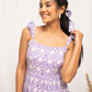 FIORRA Women's Lavender Cotton Floral Printed Dress - Swadesiicart