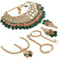 Tehzeeb Creations Gold-Polished Multicolor Kundan Stone/Uncut Kundan/Dibbi Kundan/Meena Kundan/Lucknow Kundan Bridal Set for Girls & Women - Swadesiicart