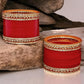 Tehzeeb Creations Bridal Bangle Set Wedding punjabi chuda, Designer chura CZ Stone Maroon Color Choora Set for Women - Swadesiicart