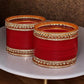 Tehzeeb Creations Bridal Bangle Set Wedding punjabi chuda, Designer chura CZ Stone Maroon Color Choora Set for Women - Swadesiicart