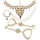 Tehzeeb Creations Traditional Gold-Polished Designer Multi Color Dulhan Choker Kundan Bridal Set | Swadesiicart