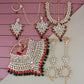 Tehzeeb Creations Traditional Gold-Polished Designer Multi Color Dulhan Choker Kundan Bridal Set | Swadesiicart