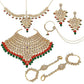 Tehzeeb Creations Traditional Gold-Polished Designer Multi Color Dulhan Choker Kundan Bridal Set | Swadesiicart