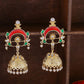 Shoshaa Gold-Polished & Red Enamelled Classic Jhumkas | Swadesiicart