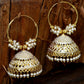 Gold-Polished Alloy Hoop And Jhumki Earrings - The Pari - Swadesiicart