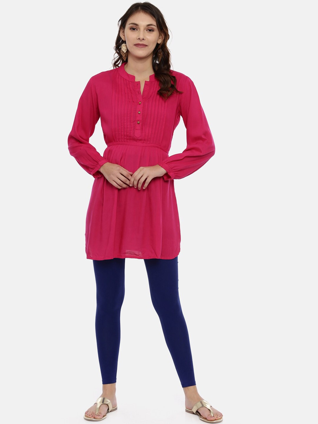 Souchii Women Navy Blue Solid Slim-Fit Ankle-Length Leggings | Swadesiicart