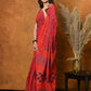 Very Much Indian Handblock Printed Cotton Saree With Natural Dyes - Red | Swadesiicart