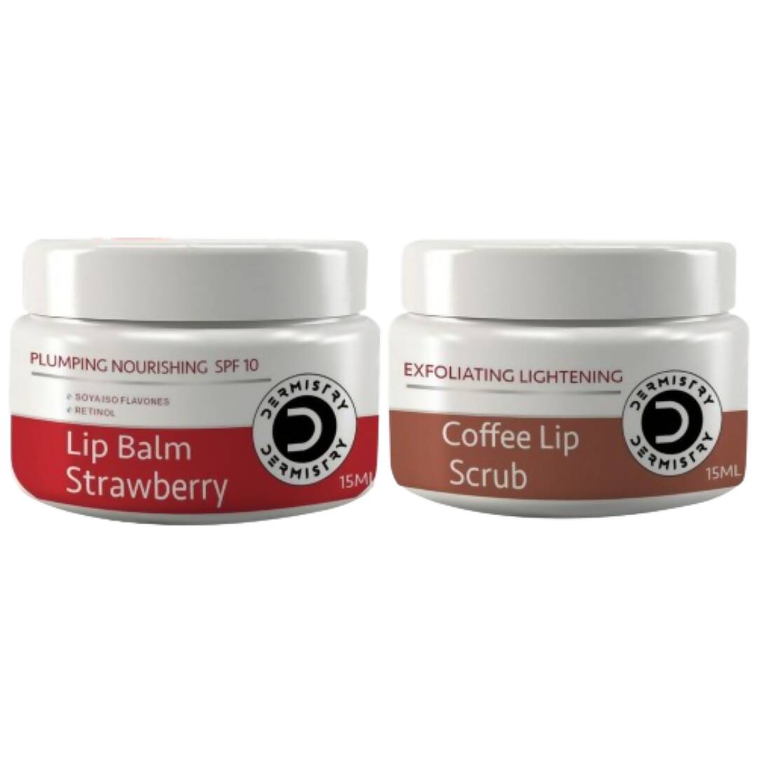 Dermistry Nourishing Lip Balm Strawberry & Coffee Lip Scrub - Swadesiicart
