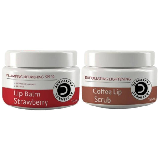 Dermistry Nourishing Lip Balm Strawberry & Coffee Lip Scrub - Swadesiicart