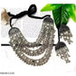 Tehzeeb Creations Women's Silver Colour Oxidised Necklace Set With Mirror Work - Swadesiicart