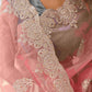 Tikhi Imli Floral Beads and Stones Organza Heavy Work Saree | Swadesiicart