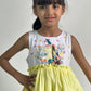 ArthLife White And Yellow Unicorn Embroidered Dress