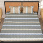 Story@home Grey & Peach-Coloured Striped 180 TC Queen Bedsheet With 2 Pillow Covers - Swadesiicart