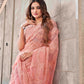 Tikhi Imli Peach Abstract Woven Design Half And Half Saree | Swadesiicart