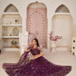 Aastha Fashion Wine Butterfly Net All Over Thread Work, Zari Work And Sandwich Sequence Work Embroidery Wedding Wear Lehenga Choli