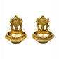 Spillbox Gold-Toned Brass 2 Pieces Shangu Chakra Kuber Diya Pooja Essentials | Swadesiicart