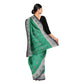 Exclusive Collection 100% Pure Cotton Green Tant Saree With Hand Weaving Work - Swadesiicart
