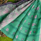 Exclusive Collection 100% Pure Cotton Green Tant Saree With Hand Weaving Work - Swadesiicart