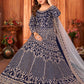 Myra Navy Blue Velvet Embroidered Anarkali Suit | Swadesiicart